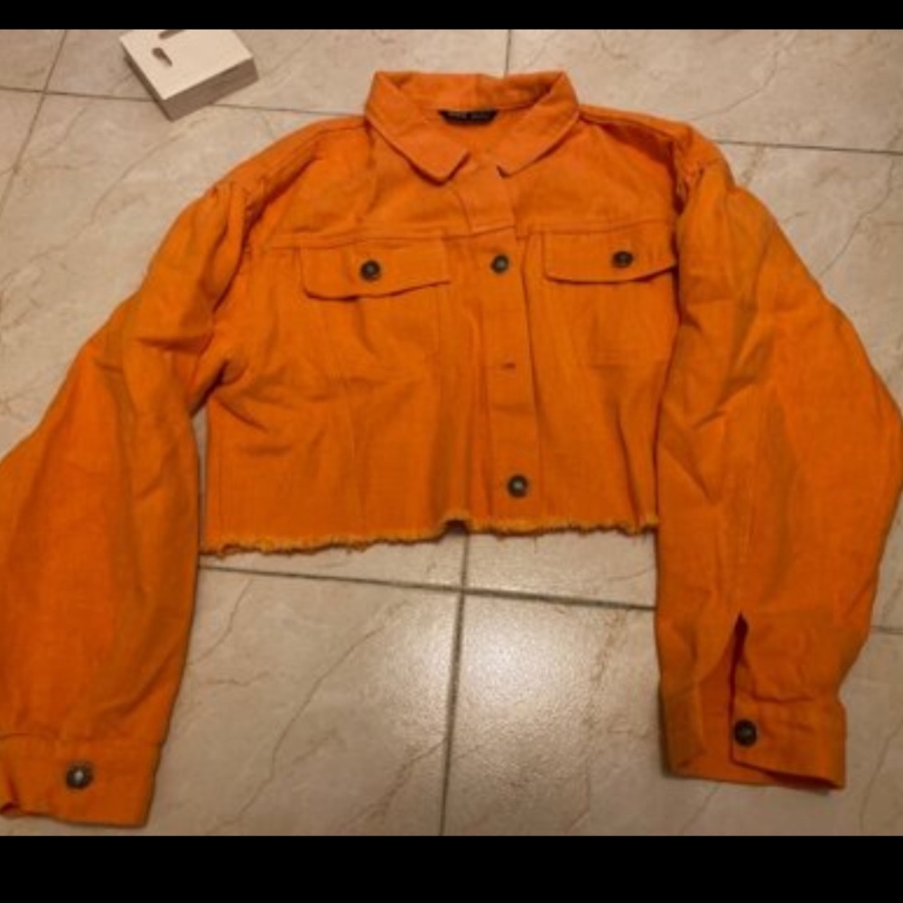 Brand New Orange Crop Jacket